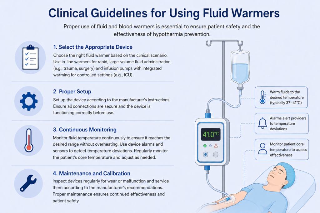 Clinical guidelines for fluid warmers
