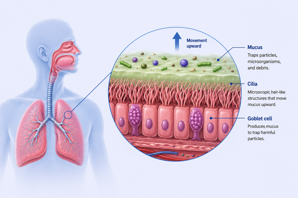 Respiratory system and airway structure diagram