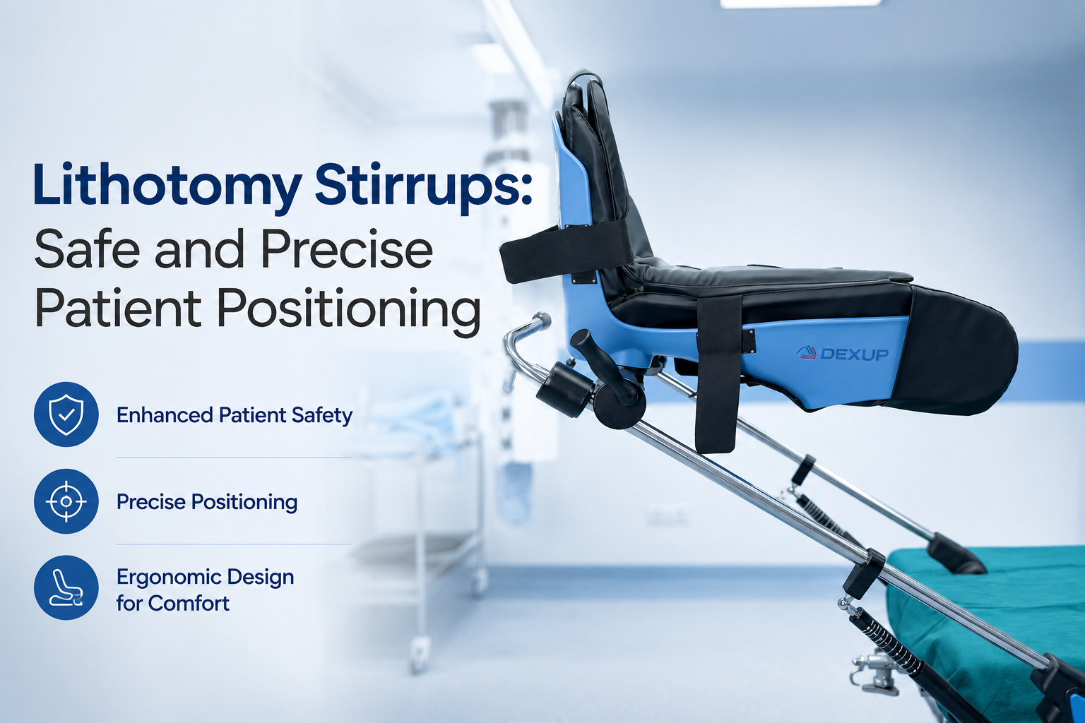 Lithotomy stirrups Safe and precise positioning